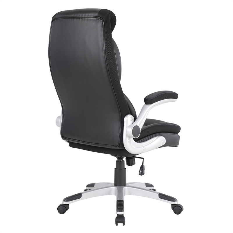 Scranton & Co Executive Black Bonded Leather Chair with Nylon Base