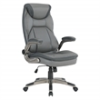 Scranton & Co Executive Charcoal Bonded Leather Chair with Nylon Base