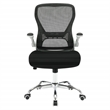 Scranton & Co Black Mesh Back Chair with Fabric Seat on White Frame