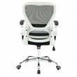 Scranton & Co Black Mesh Back Chair with Fabric Seat on White Frame
