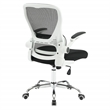 Scranton & Co Black Mesh Back Chair with Fabric Seat on White Frame