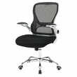Scranton & Co Black Mesh Back Chair with Fabric Seat on White Frame