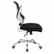 Scranton & Co Black Mesh Back Chair with Fabric Seat on White Frame