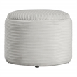 Scranton & Co Contemporary Round Storage Ottoman in Taupe Cord Fabric