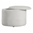 Scranton & Co Contemporary Round Storage Ottoman in Taupe Cord Fabric