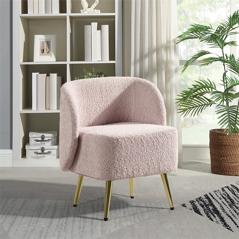 Scranton & Co Vanity Chair in Dusty Rose Fabric with Gold Legs