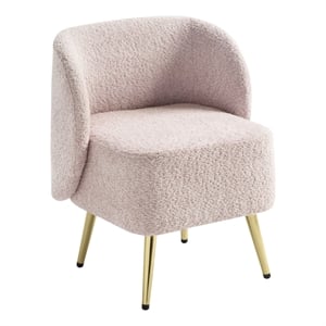Scranton & Co Vanity Chair in Dusty Rose Fabric with Gold Legs