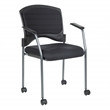 Scranton & Co Stacking Visitor's Chair in Black Coal Free Flex Fabric