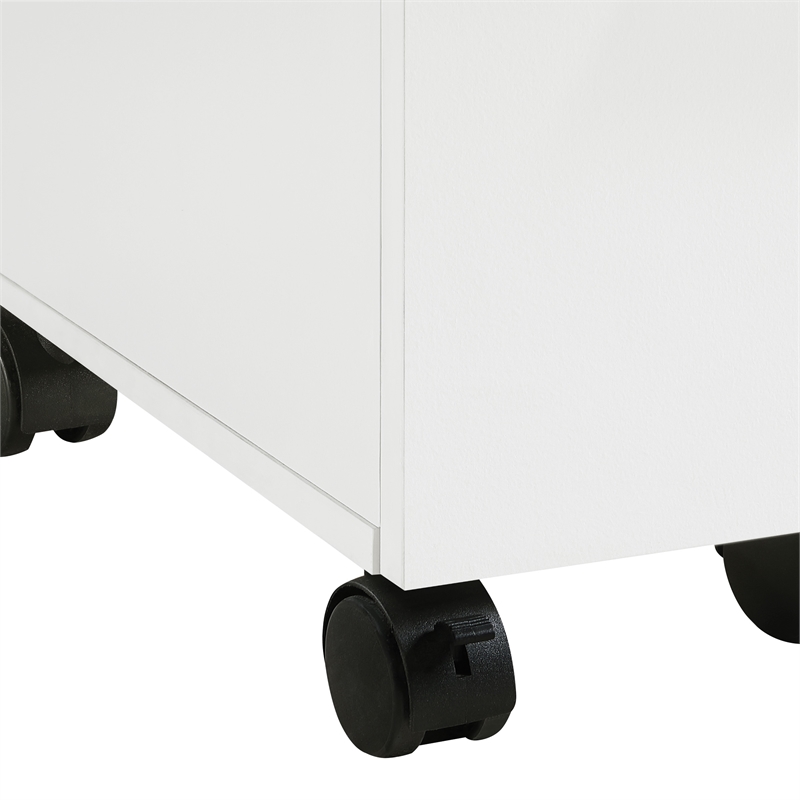 Scranton & Co 3 Drawer Mobile File Cabinet in White Engineered Wood