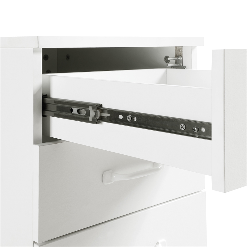 Scranton & Co 3 Drawer Mobile File Cabinet in White Engineered Wood