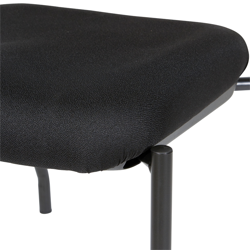 Scranton & Co Stackable Armless Visitor Chair in Black Fabric