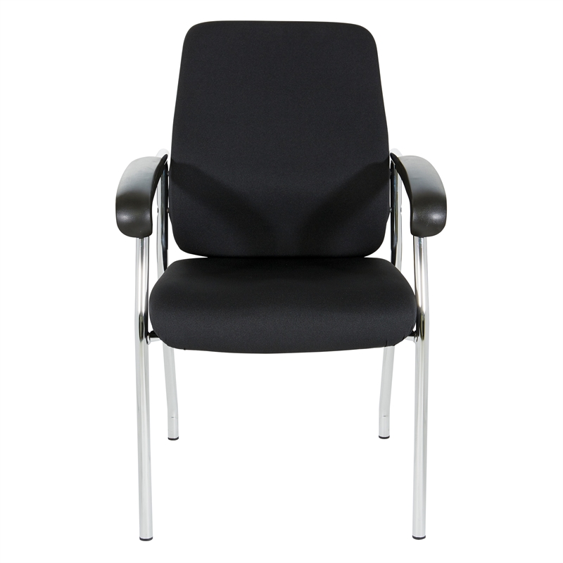 Scranton & Co High Back Guest Chair in Black Fabric with Chrome Frame