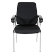 Scranton & Co High Back Guest Chair in Black Fabric with Chrome Frame