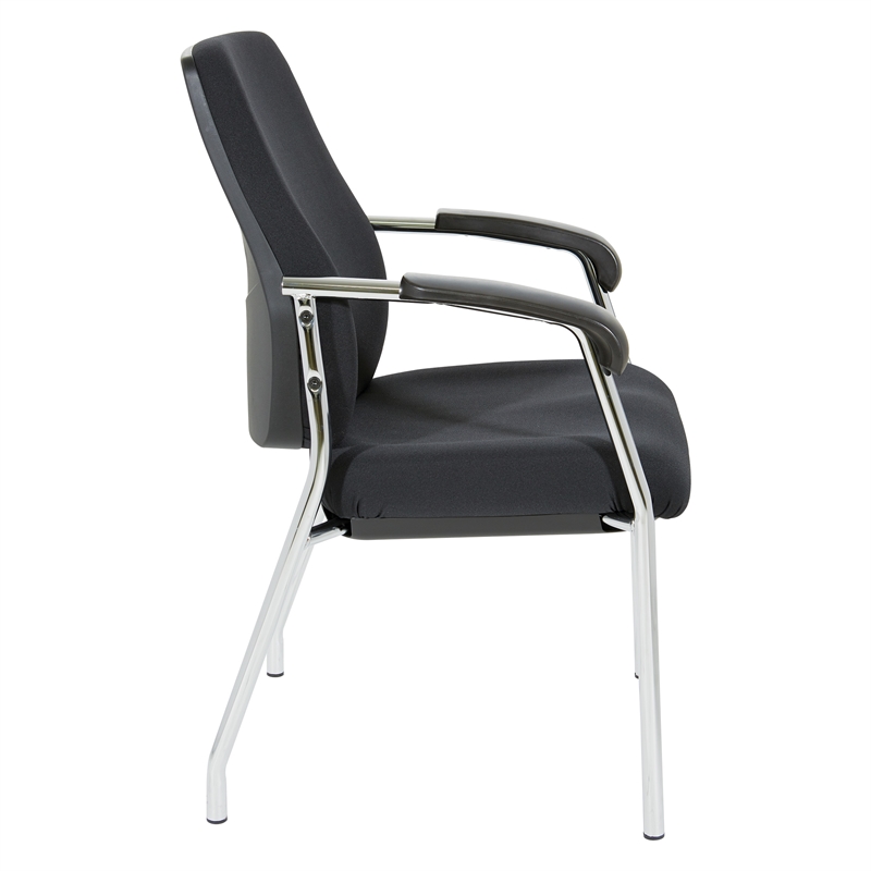Scranton & Co High Back Guest Chair in Black Fabric with Chrome Frame