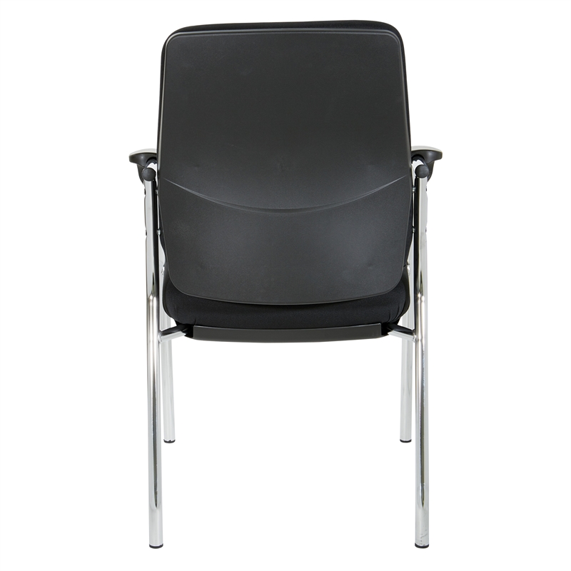 Scranton & Co High Back Guest Chair in Black Fabric with Chrome Frame