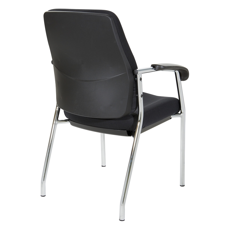 Scranton & Co High Back Guest Chair in Black Fabric with Chrome Frame