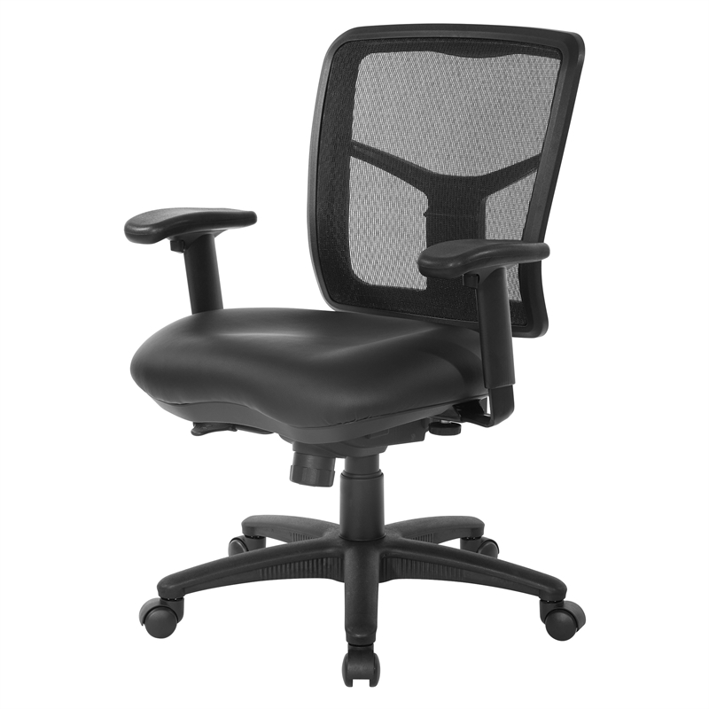 Scranton & Co Mesh Back Manager's Chair with Dillon Black Fabric Seat