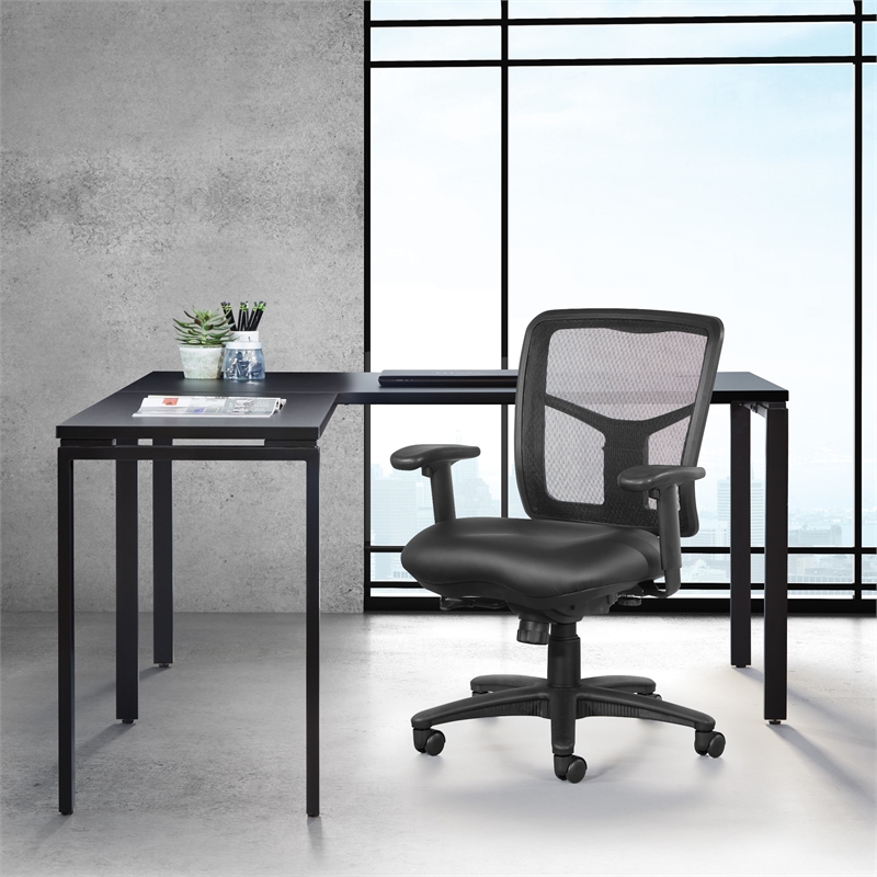 Scranton & Co Mesh Back Manager's Chair with Dillon Black Fabric Seat