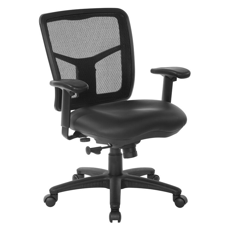Scranton & Co Mesh Back Manager's Chair with Dillon Black Fabric Seat