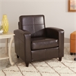 Scranton & Co Club Chair in Espresso Bonded Leather with Wood Legs