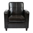 Scranton & Co Club Chair in Espresso Bonded Leather with Wood Legs