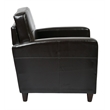 Scranton & Co Club Chair in Espresso Bonded Leather with Wood Legs
