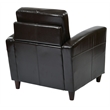 Scranton & Co Club Chair in Espresso Bonded Leather with Wood Legs