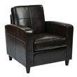 Scranton & Co Club Chair in Espresso Bonded Leather with Wood Legs
