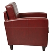 Scranton & Co Club Chair in Crimson Red Bonded Leather with Wood Legs