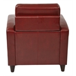 Scranton & Co Club Chair in Crimson Red Bonded Leather with Wood Legs
