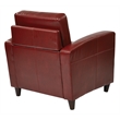Scranton & Co Club Chair in Crimson Red Bonded Leather with Wood Legs