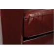 Scranton & Co Club Chair in Crimson Red Bonded Leather with Wood Legs