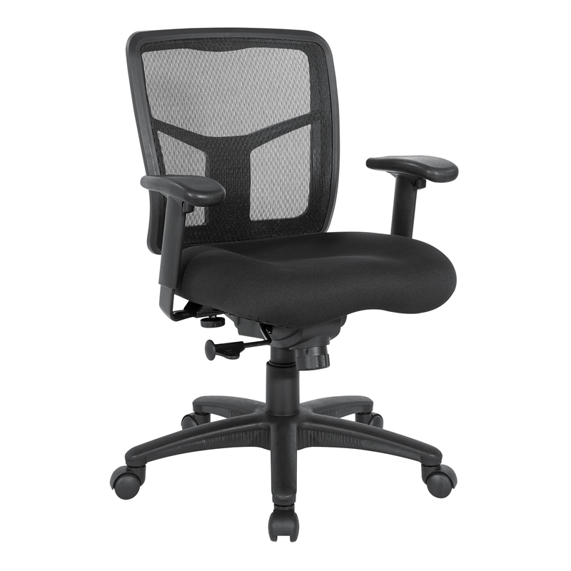 Scranton & Co Mesh Back Manager's Chair in Coal Black Free Flex Fabric