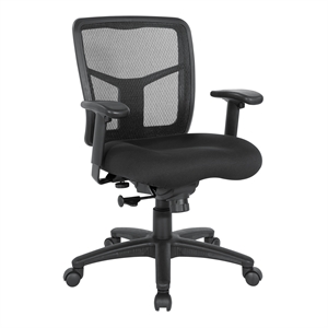 Scranton & Co Mesh Back Manager's Chair in Coal Black Free Flex Fabric