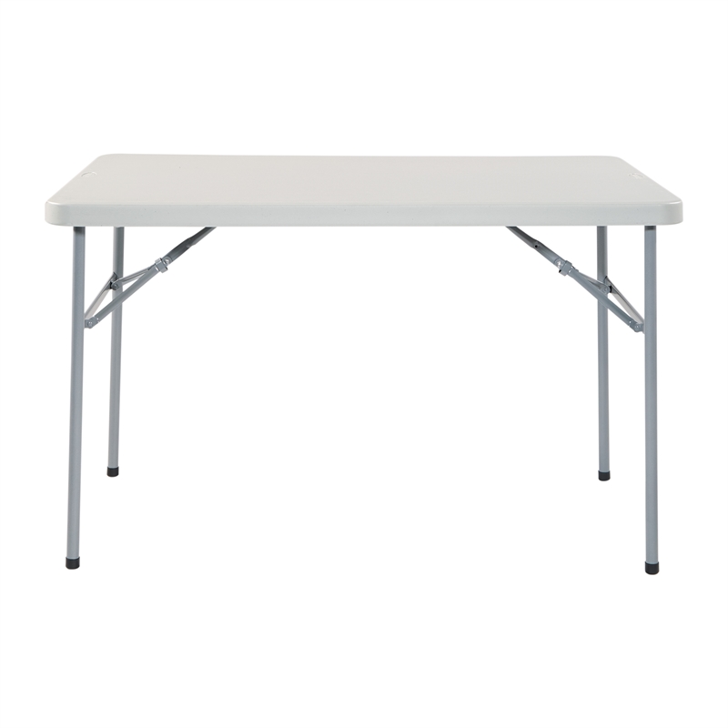 Scranton & Co 4' Resin Multi-Purpose Folding Table in Light Gray