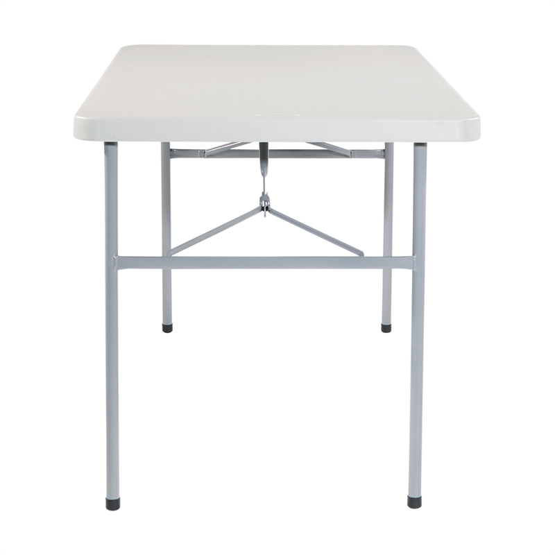 Scranton & Co 4' Resin Multi-Purpose Folding Table in Light Gray