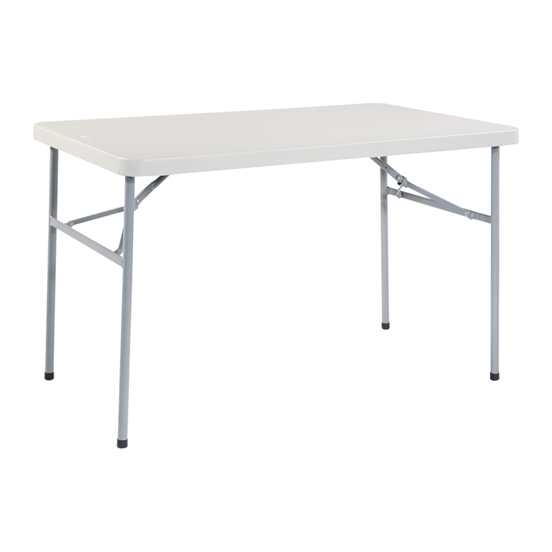 Scranton & Co 4' Resin Multi-Purpose Folding Table in Light Gray