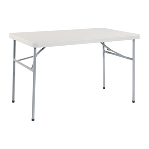 Scranton & Co 4' Resin Multi-Purpose Folding Table in Light Gray