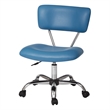 Scranton & Co Task Office Chair in Blue Faux Leather with Chrome Base