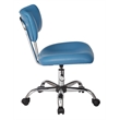 Scranton & Co Task Office Chair in Blue Faux Leather with Chrome Base