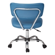 Scranton & Co Task Office Chair in Blue Faux Leather with Chrome Base