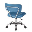 Scranton & Co Task Office Chair in Blue Faux Leather with Chrome Base