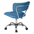 Scranton & Co Task Office Chair in Blue Faux Leather with Chrome Base