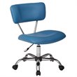 Scranton & Co Task Office Chair in Blue Faux Leather with Chrome Base