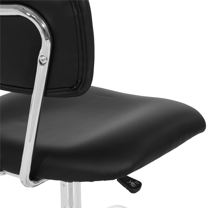 Scranton & Co Task Office Chair in Black Vinyl with Chrome Base