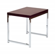 Scranton & Co Espresso Wood Veneer End Table with Chrome Legs