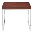 Scranton & Co Espresso Wood Veneer End Table with Chrome Legs