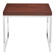 Scranton & Co Espresso Wood Veneer End Table with Chrome Legs