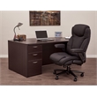 Scranton & Co High Back Black Fabric Executive Chair with Flip Arms