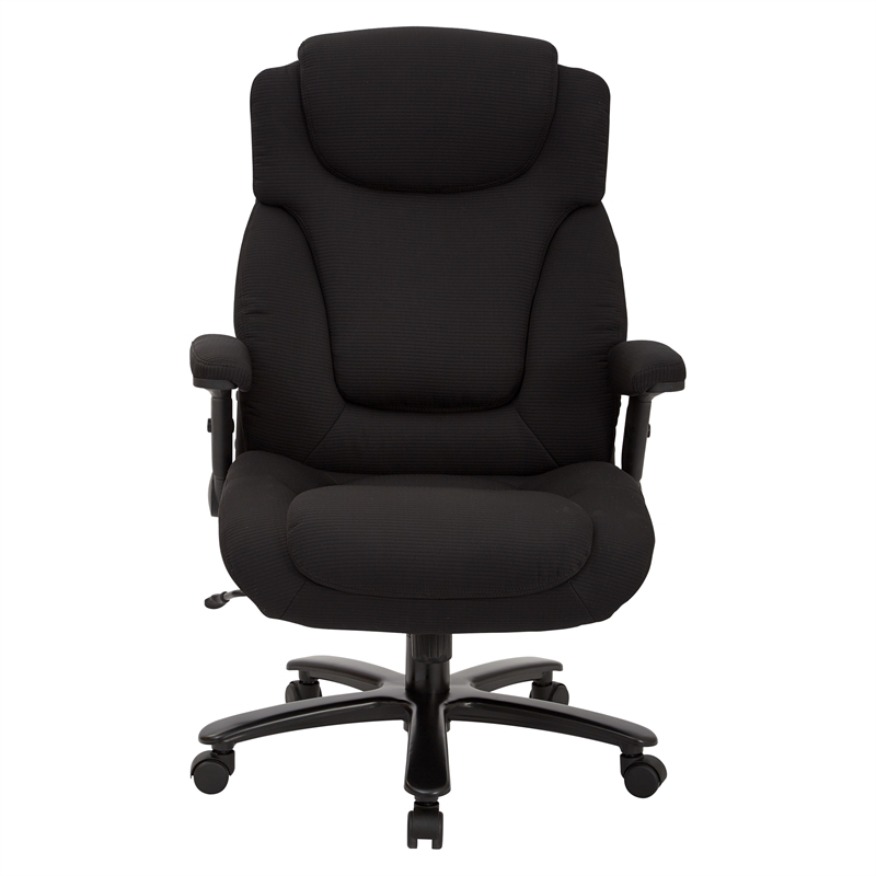 Scranton & Co High Back Black Fabric Executive Chair with Flip Arms